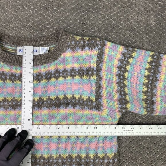 Vintage Braemar Sweater Women's 36 Scottish Shetland Wool Crewneck Fair Isle - Picture 7 of 9